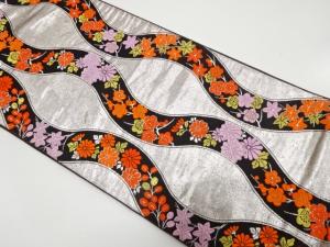 立涌に梅・菊・紅葉模様織り出し　子供帯